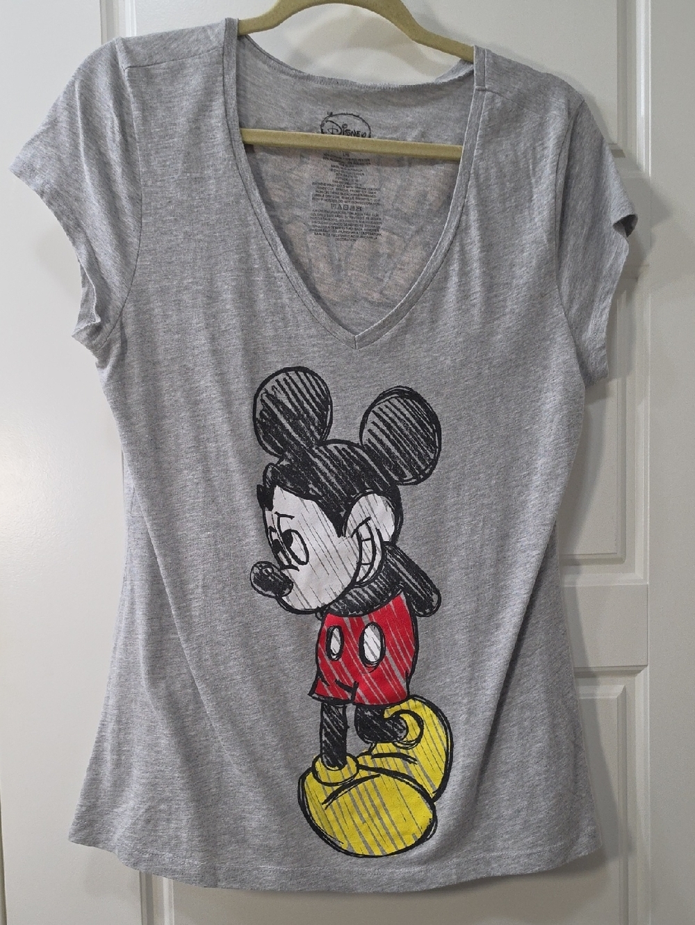 Mickey Mouse Fitted V-Neck Tee - Large